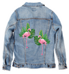 FLAMINGO2 by CECILIA BATTAINI, printed on a hand-made Unisex Denim Jacket