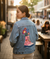 FLORAL BOOTS by THEARTICSOUL, digitally printed on a hand-made Unisex Denim Jacket