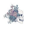 Floral Skull Beauty by Jess Adams, printed on a hand-made Unisex Denim Jacket