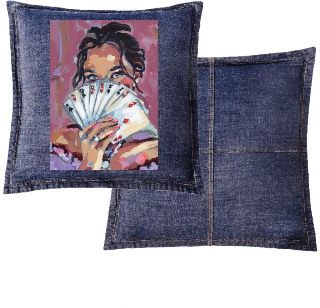 FANNED CARDS by PAIGE FLOTTERUD custom denim jacket by DenimINK