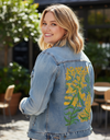 GOLDENROD by KITSCH AND CURATE, digitally printed on a hand-made Unisex Denim Jacket