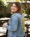 GOLDENROD by KITSCH AND CURATE, digitally printed on a hand-made Unisex Denim Jacket