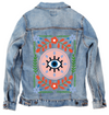 GUARDED by HEND SHEHATA, digitally printed on a hand-made Unisex Denim Jacket