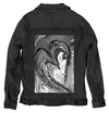 HEART MARBLE B W by RAMIR DESIGNS, digitally printed on a hand-made Unisex Denim Jacket