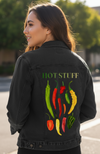HOT STUFF by THEARTICSOUL, digitally printed on a hand-made Unisex Denim Jacket