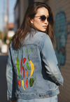 HOT STUFF by THEARTICSOUL, digitally printed on a hand-made Unisex Denim Jacket