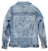 HOWDY SQUARE by KITSCH AND CURATE, digitally printed on a hand-made Unisex Denim Jacket