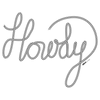 HOWDY TEXT by KITSCH AND CURATE, digitally printed on a hand-made Unisex Denim Jacket