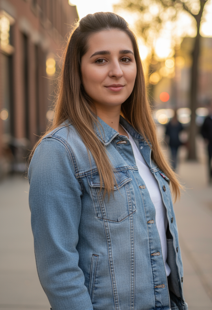 GUARDED by HEND SHEHATA, digitally printed on DENIM products: throw pillows, aprons, table place mats, and hand-made Unisex Denim Jackets in 3 color choices