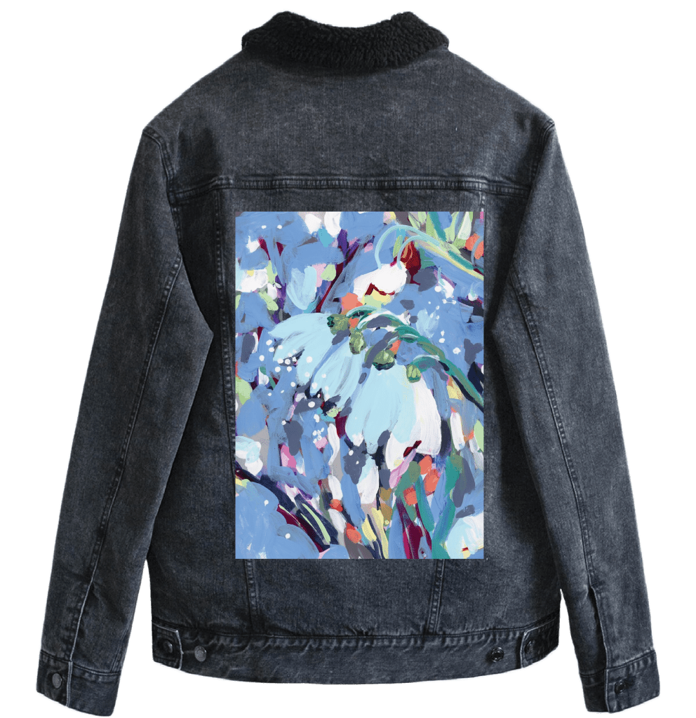 JANUARY BIRTH FLOWER by PAIGE FLOTTERUD custom denim jacket by DenimINK