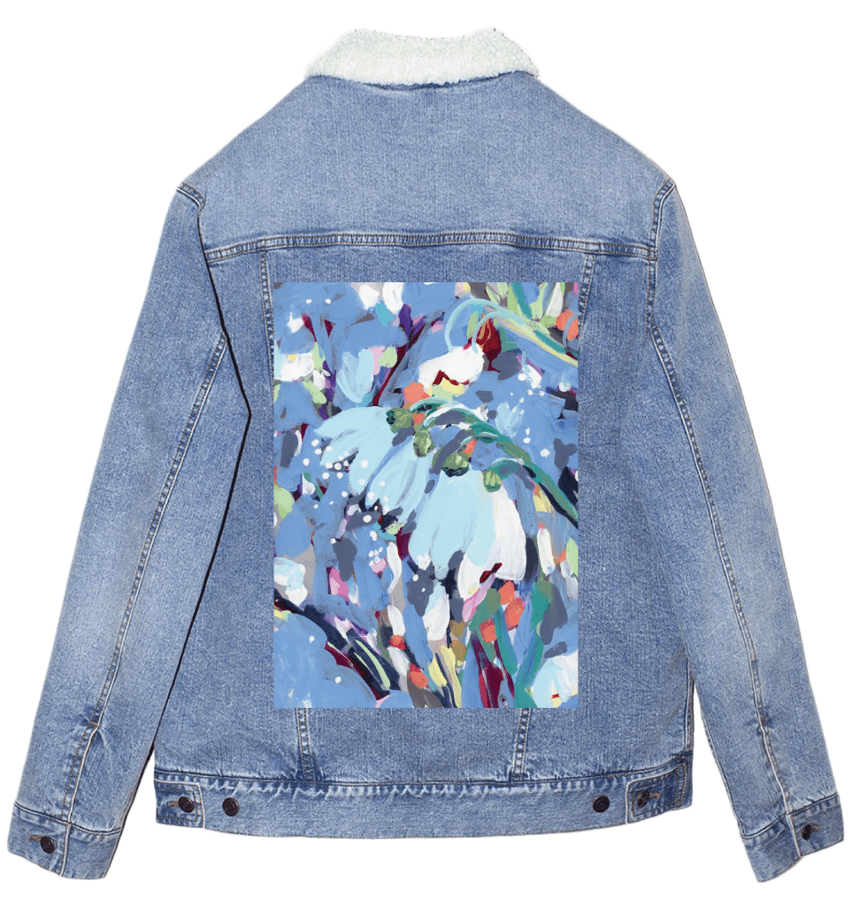 JANUARY BIRTH FLOWER by PAIGE FLOTTERUD custom denim jacket by DenimINK