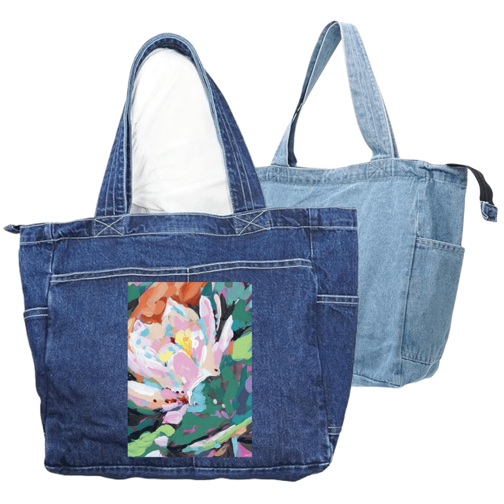 JULY BIRTH FLOWER by PAIGE FLOTTERUD custom denim jacket by DenimINK