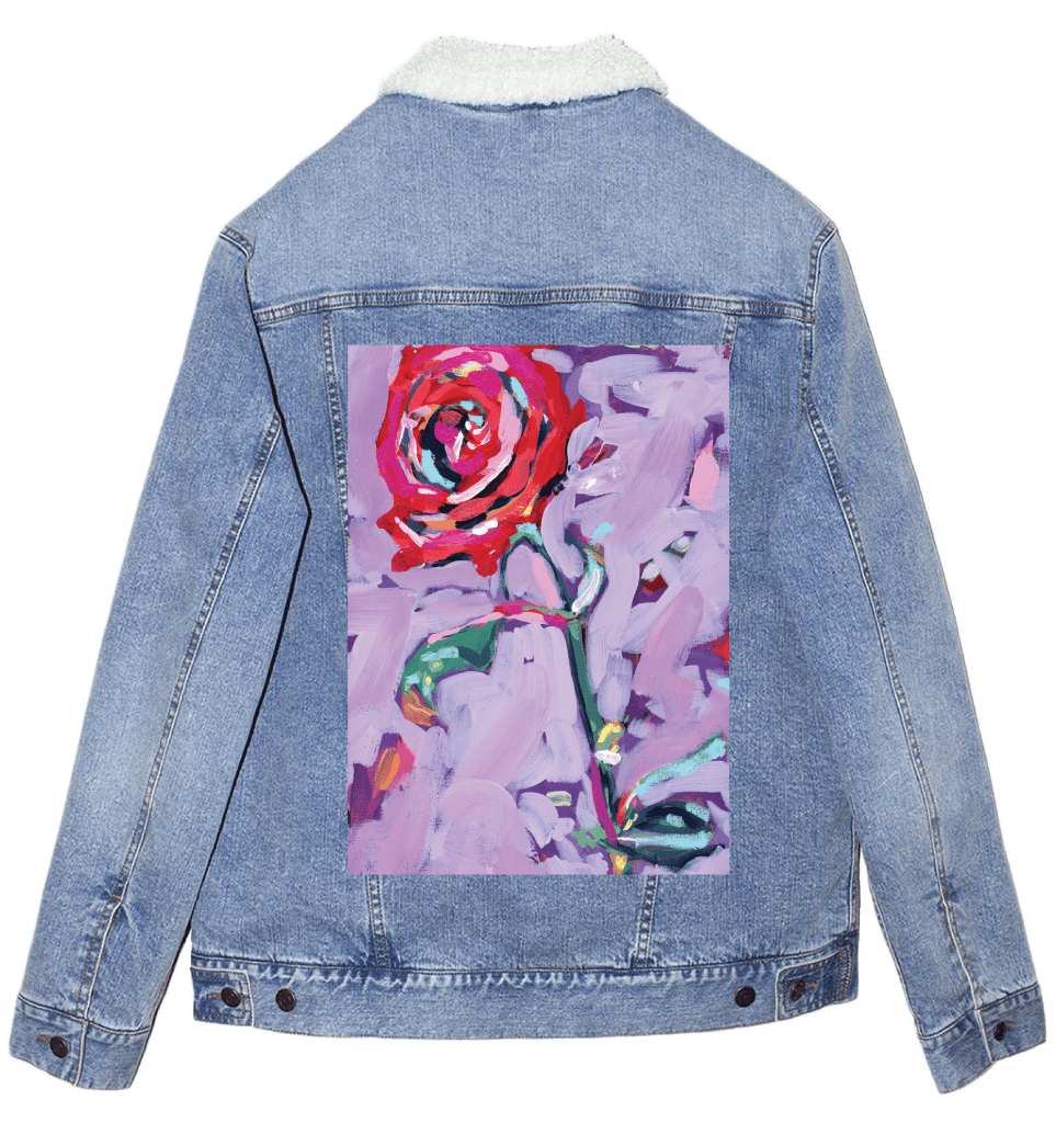 JUNE BIRTH FLOWER by PAIGE FLOTTERUD custom denim jacket by DenimINK
