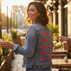 Kiss Collection by CatCoq, printed on a hand-made Unisex Denim Jacket