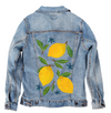 LEMONS by THEARTICSOUL, digitally printed on a hand-made Unisex Denim Jacket