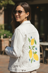 LEMONS by THEARTICSOUL, digitally printed on a hand-made Unisex Denim Jacket
