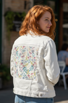 MIDNIGHT GARDEN by CECILIA BATTAINI, printed on a hand-made Unisex Denim Jacket