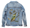 MOONLIT OWL by THEARTICSOUL, digitally printed on a hand-made Unisex Denim Jacket