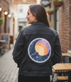 MOONPHASE by HEND SHEHATA, digitally printed on a hand-made Unisex Denim Jacket