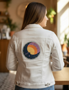 MOONPHASE by HEND SHEHATA, digitally printed on a hand-made Unisex Denim Jacket