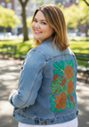 MUMS by KITSCH AND CURATE, digitally printed on a hand-made Unisex Denim Jacket