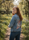 MUSHROOM MAGIC 2 by CECILIA BATTAINI, printed on a hand-made Unisex Denim Jacket