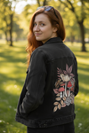 MUSHROOM MAGIC 3 by CECILIA BATTAINI, printed on a hand-made Unisex Denim Jacket