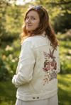MUSHROOM MAGIC 3 by CECILIA BATTAINI, printed on a hand-made Unisex Denim Jacket