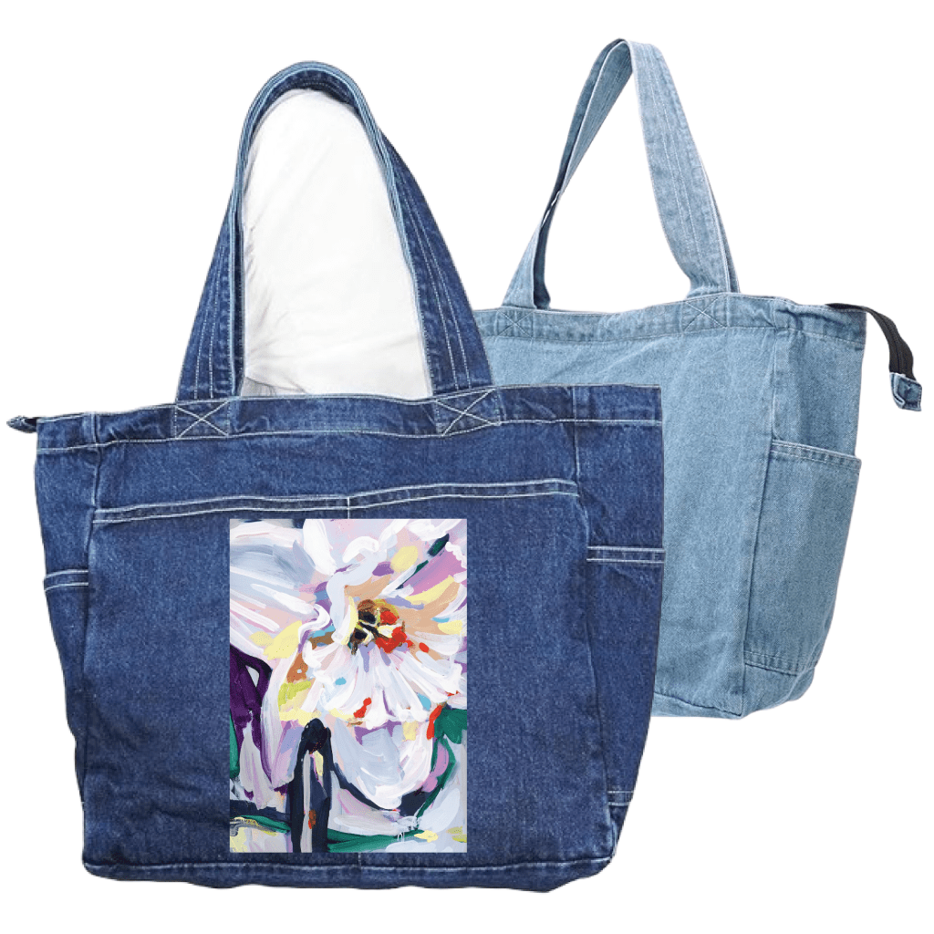 MARCH BIRTH FLOWER by PAIGE FLOTTERUD custom denim jacket by DenimINK
