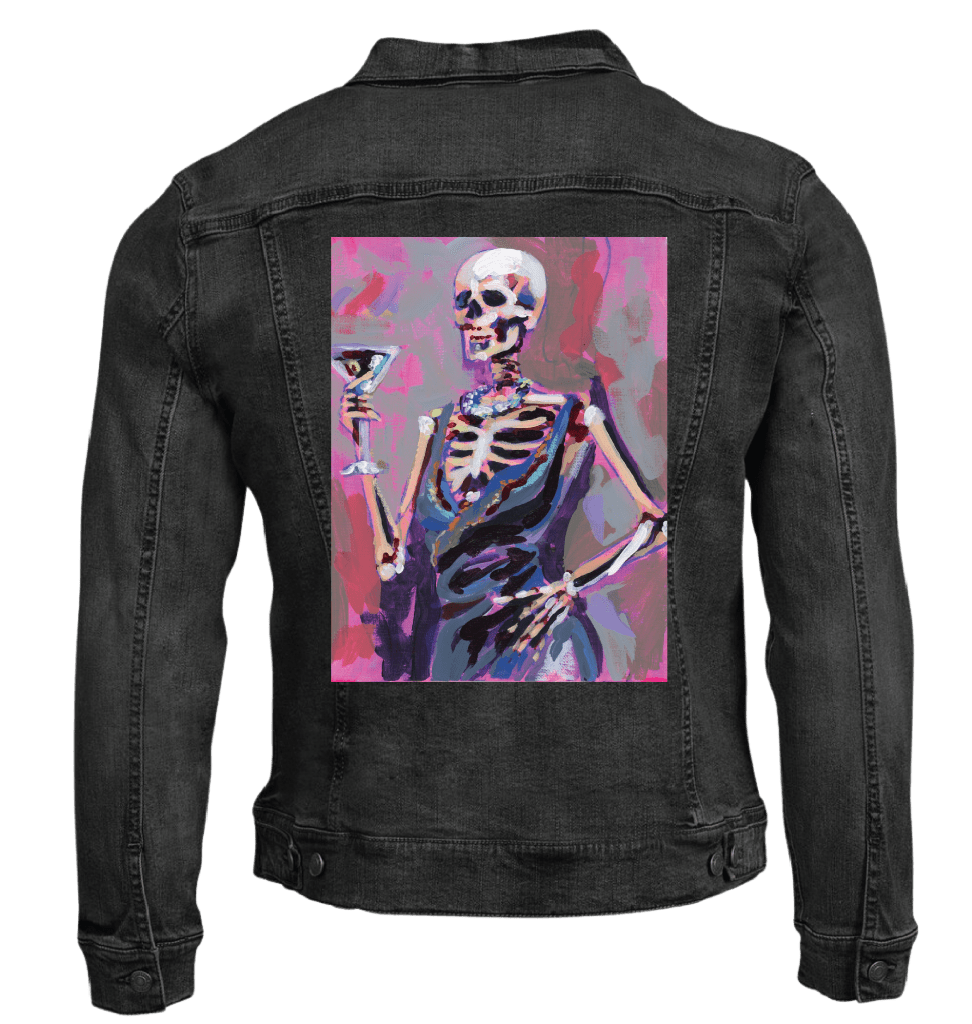 MRS. SKELE by PAIGE FLOTTERUD custom denim jacket by DenimINK
