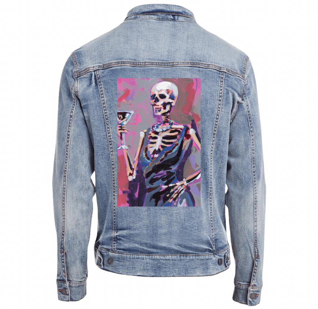 MRS. SKELE by PAIGE FLOTTERUD custom denim jacket by DenimINK