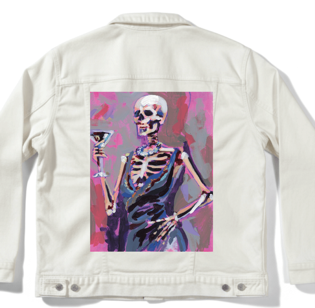 MRS. SKELE by PAIGE FLOTTERUD custom denim jacket by DenimINK