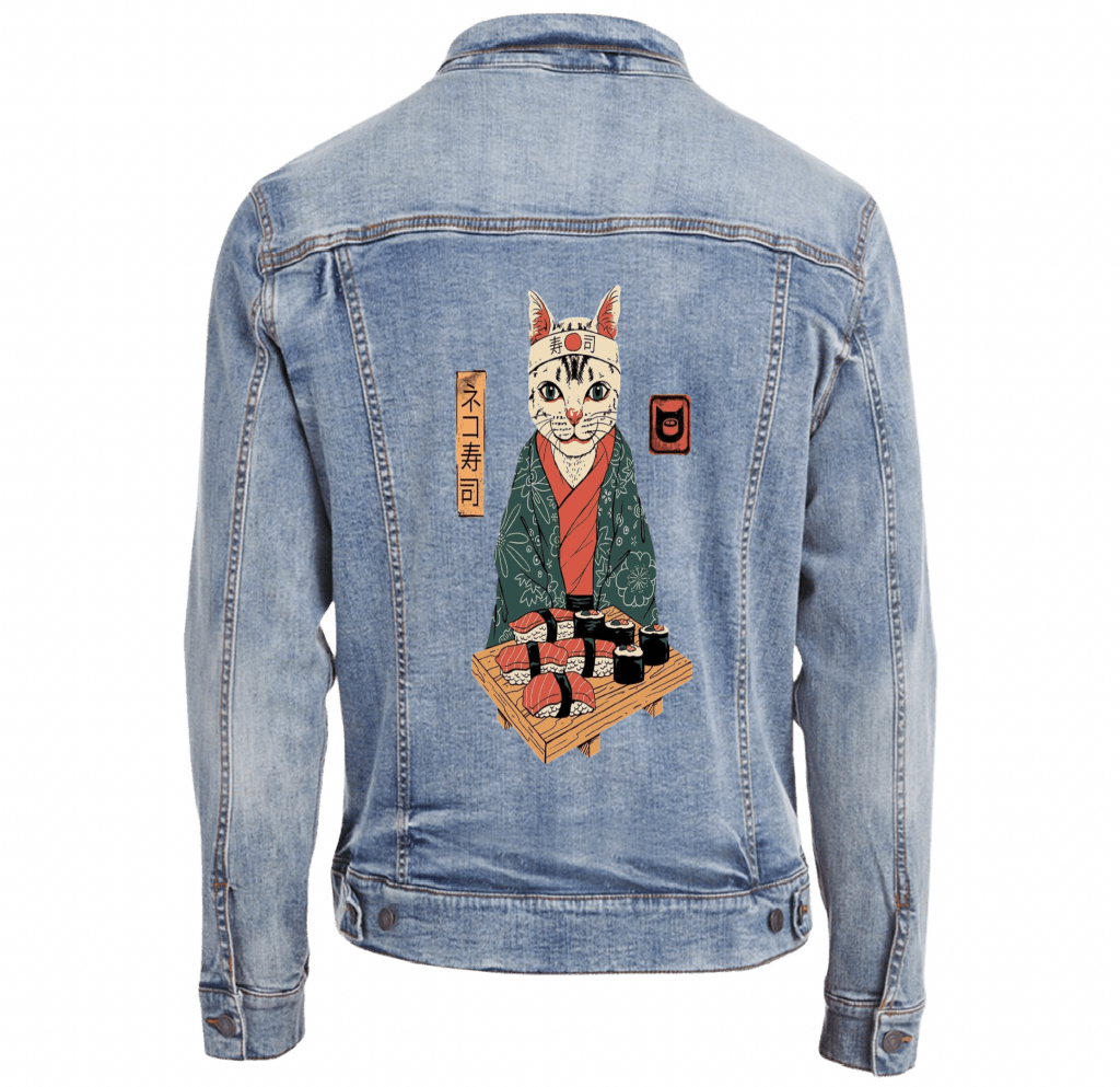 NEKO SUSHI BAR by VINCENT TRINIDAD custom denim jacket by DenimINK