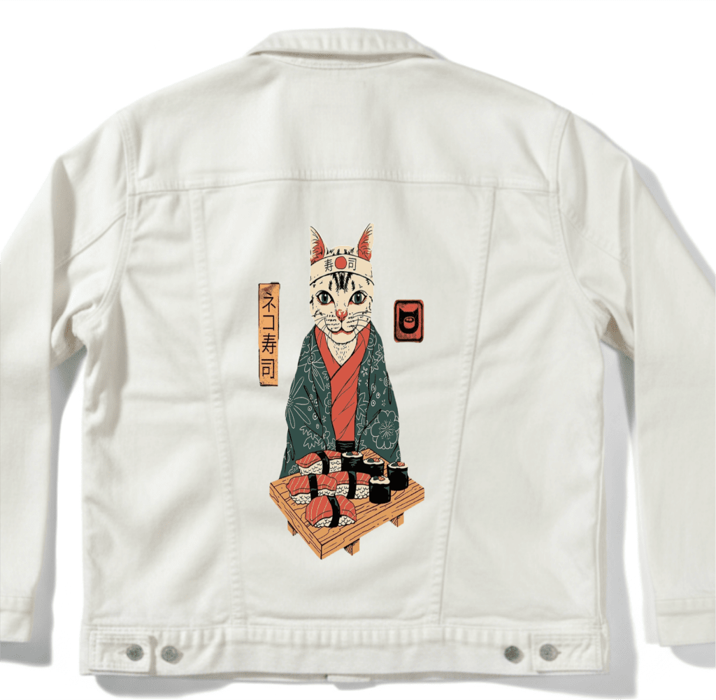 NEKO SUSHI BAR by VINCENT TRINIDAD custom denim jacket by DenimINK
