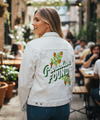 PARADISE FOUND by INDYSIGN, printed on a hand-made Unisex Denim Jacket