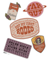 PATCHES ALL NoBG by KITSCH AND CURATE, digitally printed on a hand-made Unisex Denim Jacket