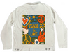 PEACE AND LOVE GREEN by KITSCH AND CURATE, digitally printed on a hand-made Unisex Denim Jacket