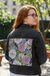 PEONIES by CECILIA BATTAINI, printed on a hand-made Unisex Denim Jacket