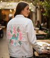 PINK CAMEL by HEND SHEHATA, digitally printed on a hand-made Unisex Denim Jacket