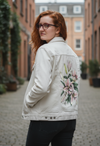 PINK LILIES by CECILIA BATTAINI, printed on a hand-made Unisex Denim Jacket