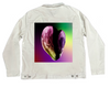 RAINBOW HEART by RAMIR DESIGNS, digitally printed on a hand-made Unisex Denim Jacket