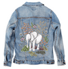 SAFARI ELEPHANT by CECILIA BATTAINI, printed on a hand-made Unisex Denim Jacket