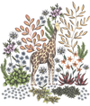 SAFARI GIRAFFE by CECILIA BATTAINI, printed on a hand-made Unisex Denim Jacket