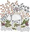 SAFARI HIPPO by CECILIA BATTAINI, printed on a hand-made Unisex Denim Jacket