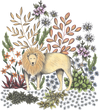 SAFARI LION by CECILIA BATTAINI, printed on a hand-made Unisex Denim Jacket