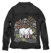 SAFARI RHINO by CECILIA BATTAINI, printed on a hand-made Unisex Denim Jacket