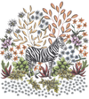 SAFARI ZEBRA by CECILIA BATTAINI, printed on a hand-made Unisex Denim Jacket