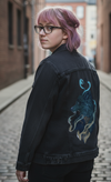 Skinwalker by Jess Adams, printed on a hand-made Unisex Denim Jacket