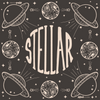 STELLAR by KITSCH AND CURATE, digitally printed on a hand-made Unisex Denim Jacket