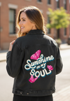 SUNSHINE IN MY SOUL by INDYSIGN, printed on a hand-made Unisex Denim Jacket